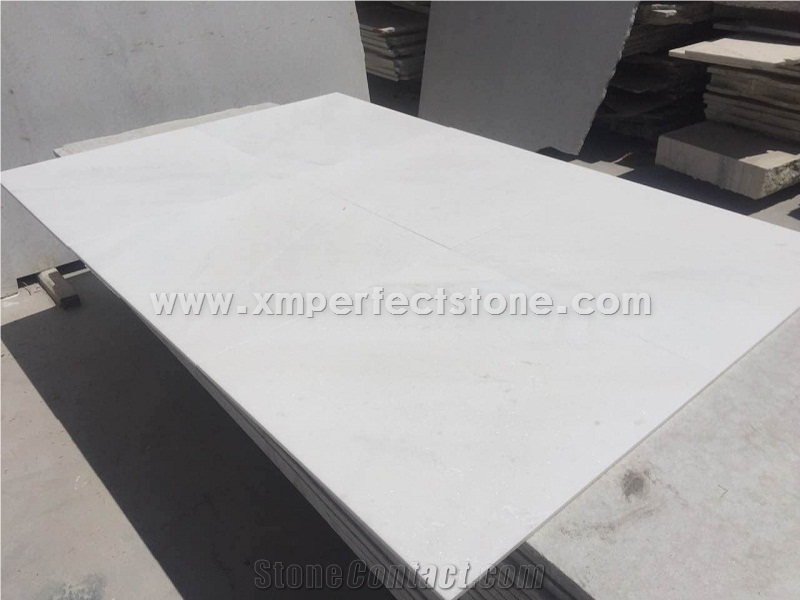Chinese Best Polishing Snow White Marble Tiles 24x24 / Snowflake White Marble / White Marble Tile 3/8 Inch / Large Marble Tiles 61x61 cm