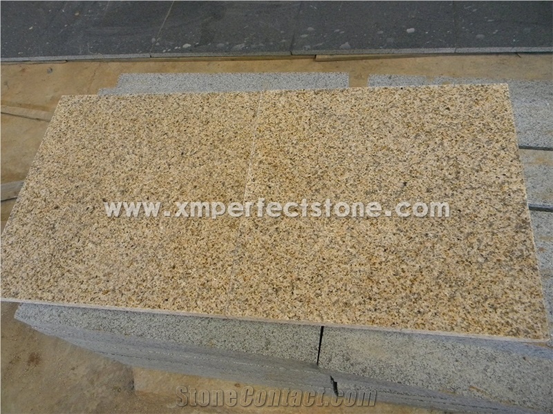 Chinese Ming Gold Granite Tiles Slabs / Ming Gold Granite for Countertop / Best Price on Granite Countertops / Polished Flamed Yellow Granite and Tile