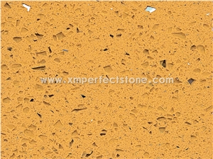Chinese Quartz Factory/Yellow Crystal Quartz Stone Slabs/Engineered Stone Slab