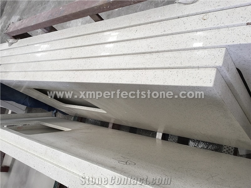 Crystal White Quartz Stone Countertop/White Quartz Kitchen Counter Top/Quartz Countertop