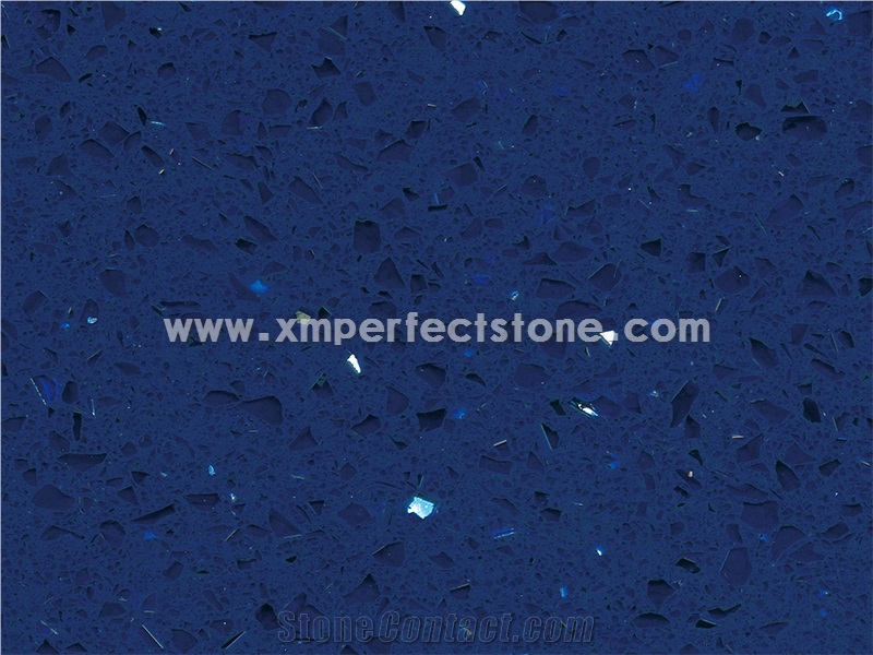 Dark Blue Crystal Quartz Slabs/3200*1600mm Quartz Slabs/Chinese Blue Crystal