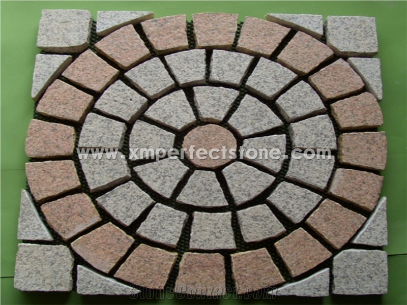 Fanshaped Granite Paver,Grey,Red,Yellow,Black Colors Cube Stone