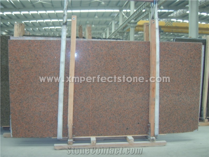 Granite Maple Red Granite Slabs Tile /G562 / Chinese G562 Granite / Red Kitchen Countertop / Bushhammered Flamed Finish Granite 562 / G562 Red Curb Granite