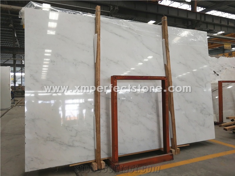 New China Statuario Marble Slabs / Oriental White Marble Tiles / Polished Marble Tiles Bathroom / Marble Slab Flooring
