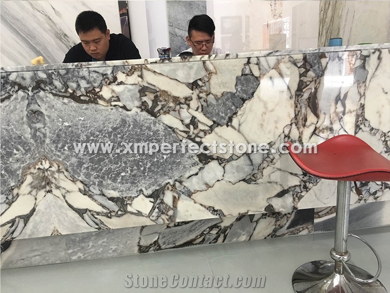 Reception Table China Galaxy Blue Marble Slabs & Tiles/China Multicolor Marble/Hotel and Mall Hall Floor & Wall Project Material/Grey-White-Black Marble
