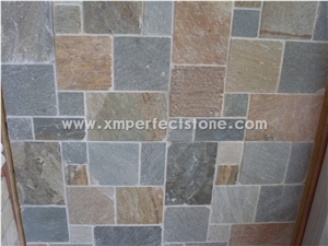 Slate Mosaic Wall Tiles / Mosaic Slate Tile / Multicolor Mosaic Slate Wall Tiles / Mosaic Floor