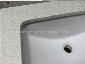 White Quartz Countertop from China,Crystal White Quartz Stone Countertop/White Quartz Kitchen Counter Top/Quartz Countertop