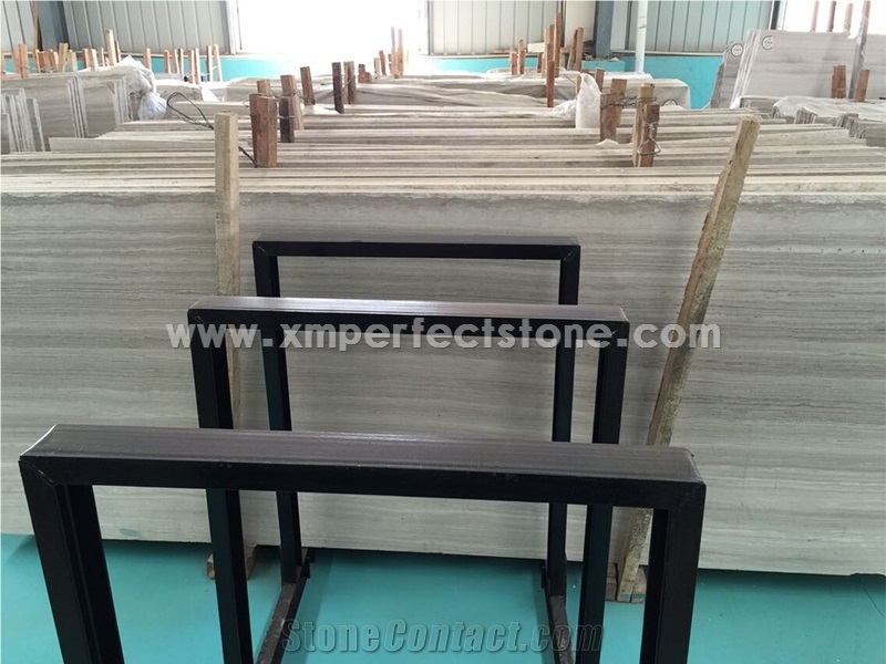 White Serpeggiante Marble from China / Stone Veneer for Interior Walls / White Wood Flooring / 1.8-2cm Thick White Wood Vien Marble Slabs