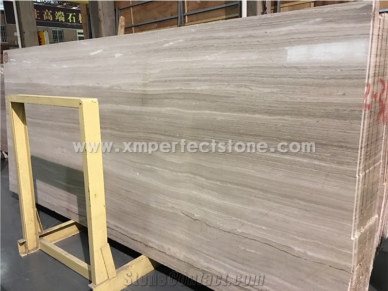 White Serpeggianto Marble Slab Polishing / Cheap China Wood Vein Marble / Bathroom Decor Marble / Beautiful Marble Floors Design Wood Slab 1.8 cm