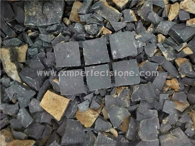 Zhangpu Black Basalt Cube/Frog Green Paving Stone/Zangpu Basalt Cube Stone