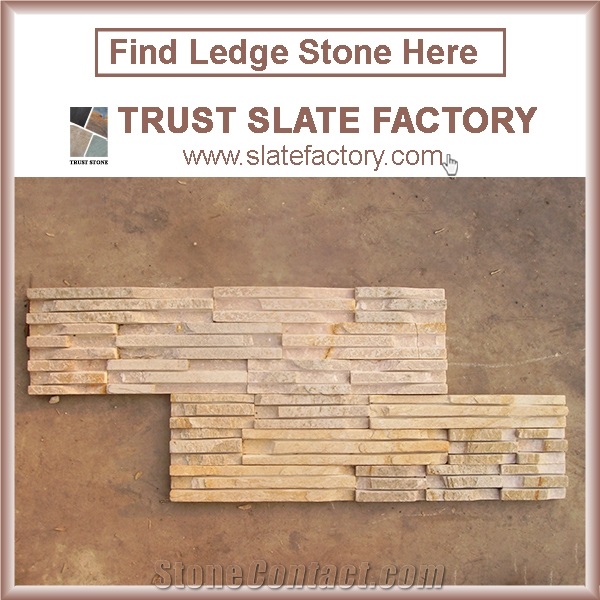 High Quality Ledgestone Slate Veneer for Wall,Beige Stacked Stone Veneer
