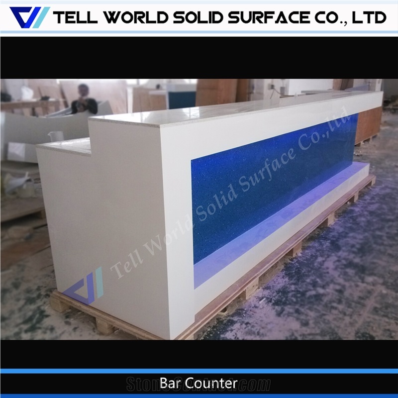 Acrylic Solid Surface Bar Counter Nightclub Bar Furniture Hot Sale