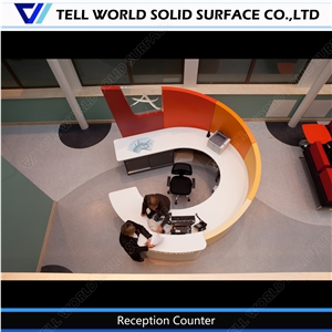 Acrylic Solid Surface Best View Round Reception Counter
