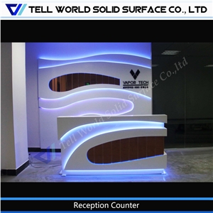 Solid Surface Led Reception Counter with Changeable Color