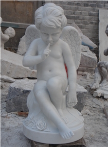 China Factory Direct Hunan White Marble Cute Sleeping Nude Boy Angel Sculptures