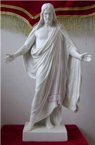 China Nature Marble Jesus Figurine Human Religious Sculptures