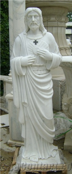 China Pure White Marble Jesus Christ Religious Statues for Sale