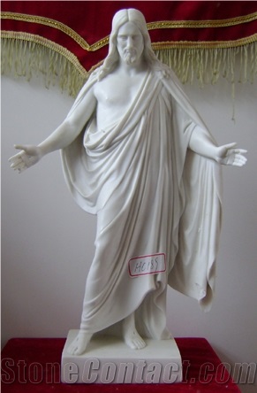 China Pure White Marble Jesus Christ Religious Statues for Sale