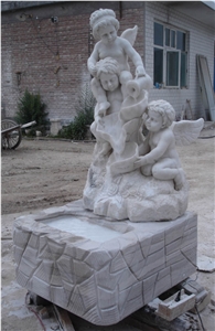 Customized China Marble Boy Girl Water Fountain Sculpture Ideas