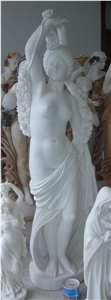 Good Quality China Pure White Marble Sexy Naked Lady Garden Sculptures, Landscape Human Sculptures