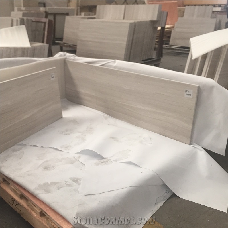 2017 Newest Hot Sale China White Wood Vein Marble Floor