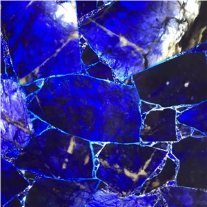 Backlit Blue Vein Quartz Stone Blue Sodalite Precious Jasper Stone