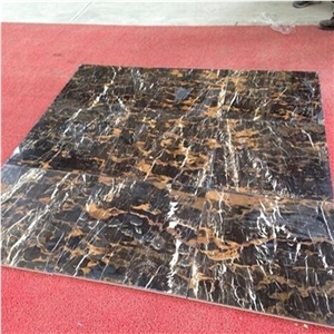 Cheapest High Polished Nero Portoro Marble Black and Gold Marble Stone Floor Tile