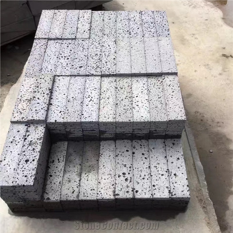 Hainan Gray Basalt Paving Cube Stone Basalt Paver for Exterior Decoration