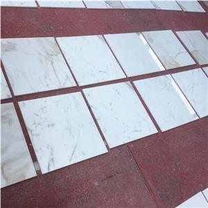 Italian 12x12 Calacatta White Marble Floor Tile