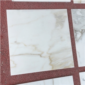 Italian 12x12 Calacatta White Marble Floor Tile