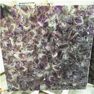Luxury Backlit Purple Semiprecious Slab Amethyst Gemstone Quartz Stone Slab