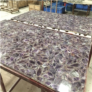 Luxury Stone Purple Semiprecious Stone Amethyst Quartz Stone Tile