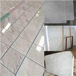 Polished Italy Bianco Venato Marble 24x24 White Carrara Marble Tiles
