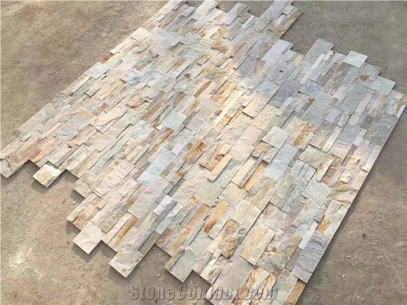 Beige Culture Stone Veneer& Light Beige Wall Stone&Natural Po14 Stone Veneers& Mix Color Stacked Stone