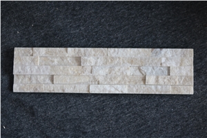 Beige Quartzite Culture Stone, Ledgestone Wall Cladding. Stacked Stone Veneer and Split Face Culture Stone
