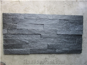Black Quartzite Culture Stone,Black Z /S Shapes Cladding Stone ,Natural Ledger Panels, Black Thin Stone Veneer,Outdoor Quartzite Wall Panel