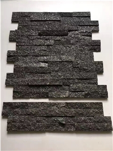 Black Quartzite Culture Stone, China Black Mix Surfaces Wallstone, Split Face Culture Stone