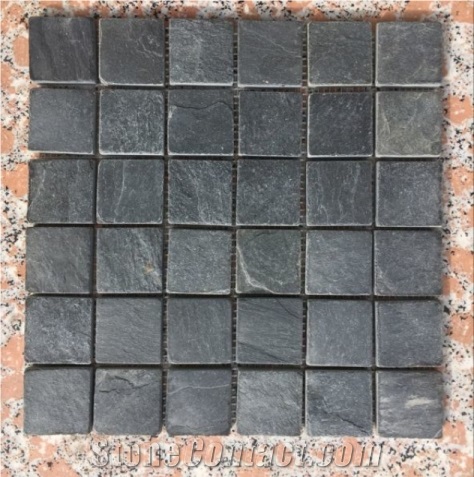 Black Slate Brick Mosaic , Wall Mosaic Tile , Flooring Mosaic Tile, Brick Mosaic Pattern