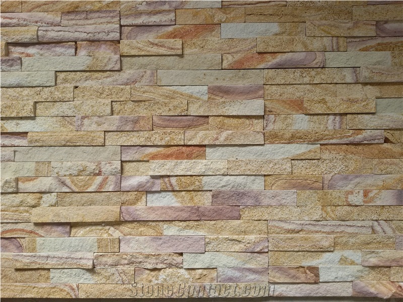 Bonstone Culture Stone, Mix Color Sandstone Ledgestone, Wall Cladding and Stacked Stone