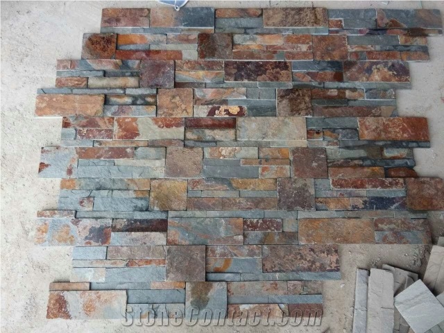 Bonstone Culture Stone, Rusty Slate Ledgestone, Wall Cladding and Ledgestone, Stone Panel