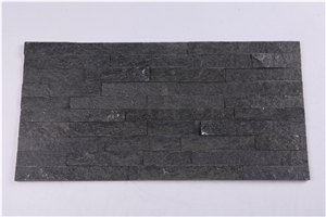 Chinese Black Quartzite Brick Stacked Stone