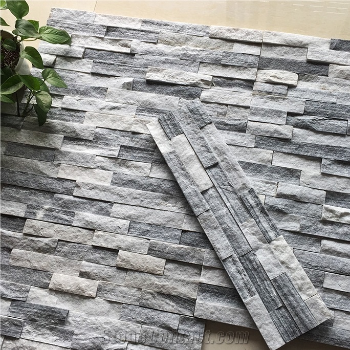 Cloudy Grey Marble Culture Stone, Wall Decor and Cladding, Split Face Ledgestone and Fieldstone