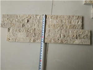 Coffee Travertine Ledge Stone/Stone Wall Cladding/Stone Wall Decor/Feature Wall/Thin Stone Veneer/Split Face Culture Stone/Manufactured Stone Veneer