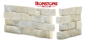 Corner Stone Ledger Stone Veneer ,White Brick Stacked Stone Corner ,L Corner Artic White Culture Stone