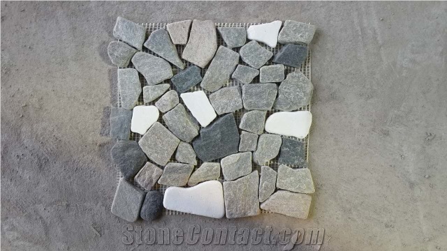 Cultural Stone Mosaic, Interior/Exterior Ornamental Mosaic Tiles, Wall & Floor Mosaic, Natural Slate Mosaic, Slate Mosaic ,Mosaic Slate Cultured Stone