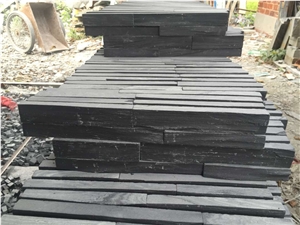 Culture Stone, Slate Cultural Stone,Chinese Black Culture Stone Tiles for Wall Paving,Interior and Exterior Rough Culture Stone Finished,Stacked Wall Covering Corner Ledge Stone