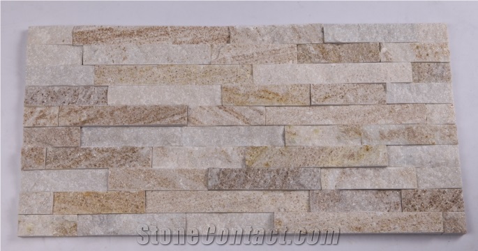 Gold Line Quartizte Panel Cultured Stone, 60x15 5lines, Ledge Stone , Brick Stacked Stone