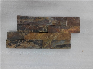 Gold Rush Slate Wall Cladding Stone Veneer ,Rustic Stacked Stone Wall Decor ,Rough Ledger Panel