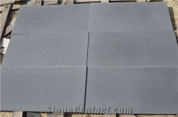 Hainan Black Basalt ,China Hainan Absolute Black Basalt Andesite Tiles & Slabs for Floor and Wall, Machine Cut/Sawn Cut Natural Paving Stone with Hole, Exterior Landscape Stone Decoration