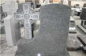 Ireland & Uk Style Granite Tombstone & Monument, Granite Gravestone,India Blue Headstone with Celtic Cross Ireland & Uk Memorial, Base,Vase